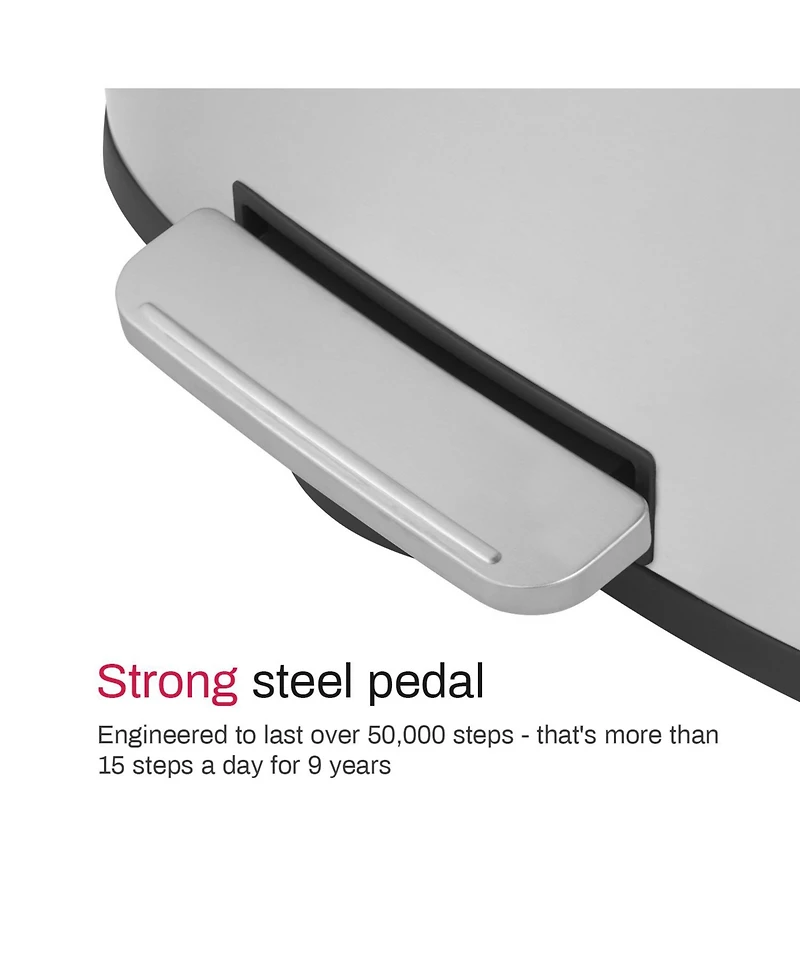 Mega Casa 13+2.1 Gal Oval Stainless Steel Step-on Trash Can Set