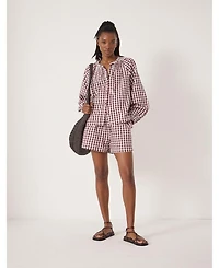 Hush Women's Ernie Gathered Gingham Beach Short