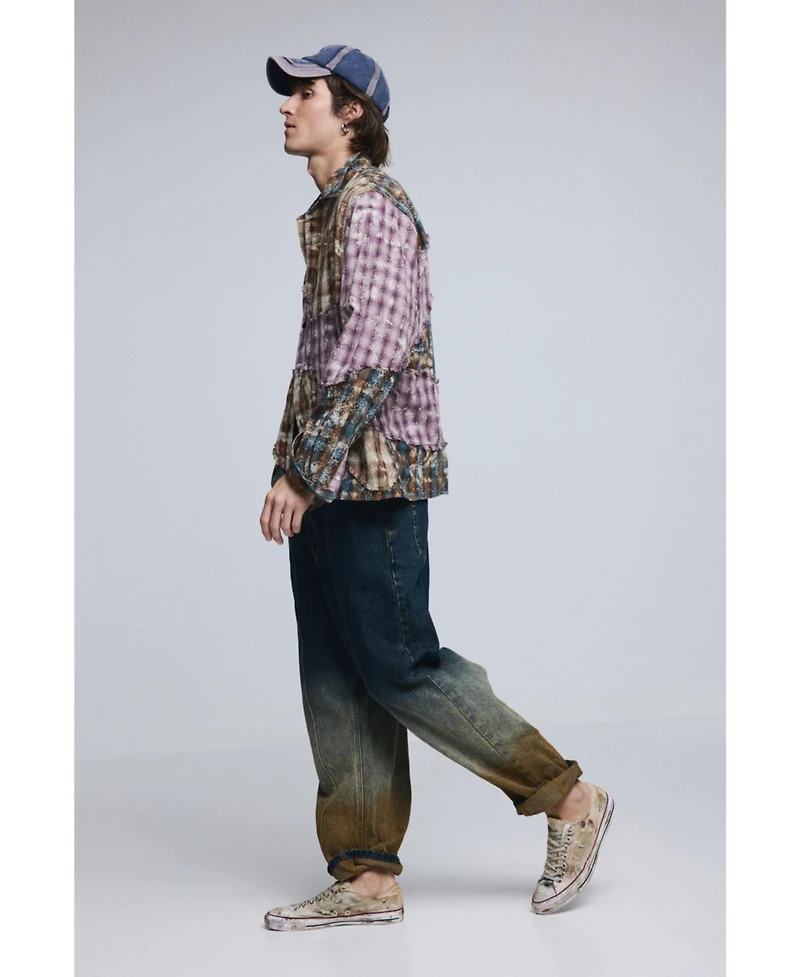 Desigual Men's Long-sleeved checked patch shirt