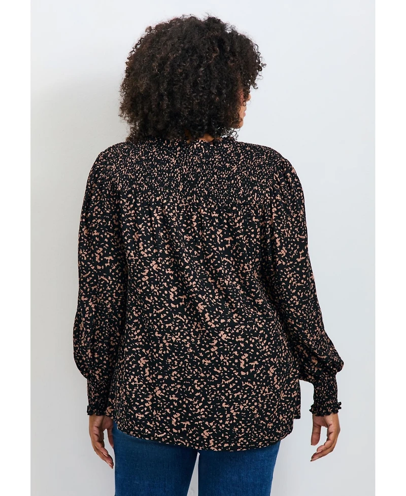 Avenue Women's Plus Abby Blouson Sleeve Blouse