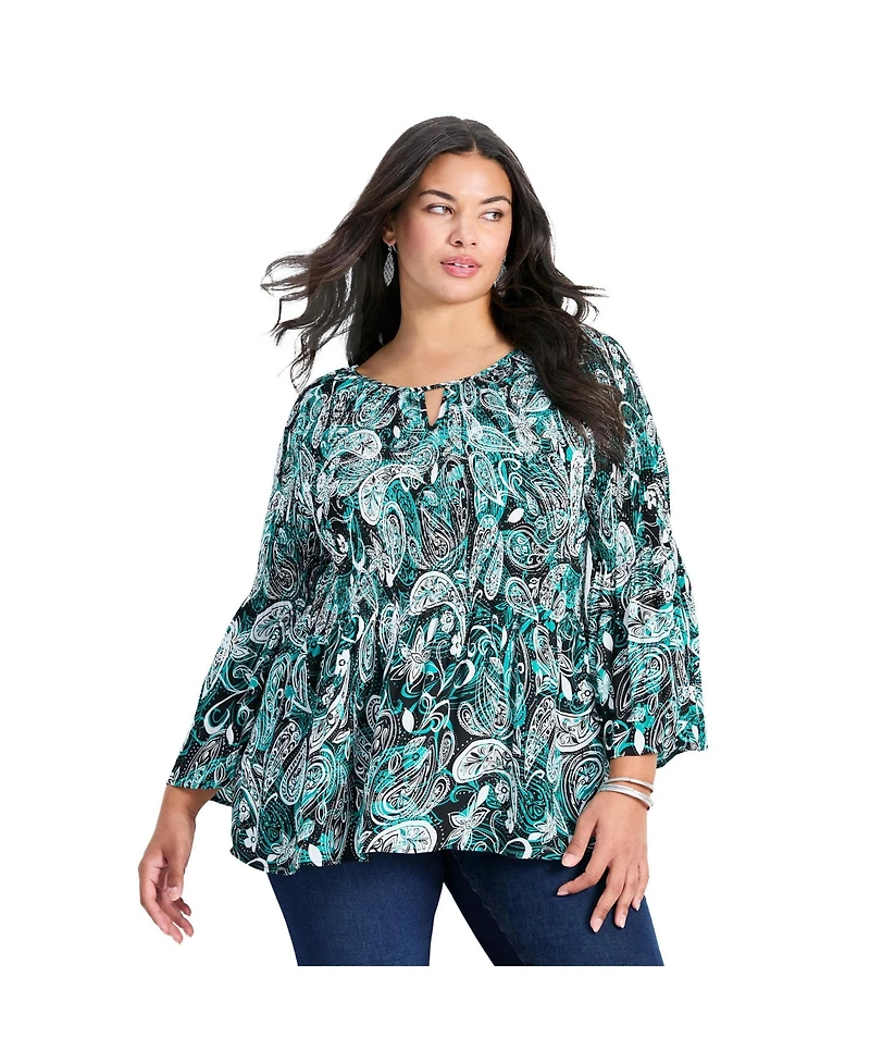 Avenue Women's Fairview Keyhole Pleat Blouse