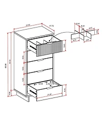 Manhattan Comfort Granville 24" Solid Wood 5-Drawer Chest