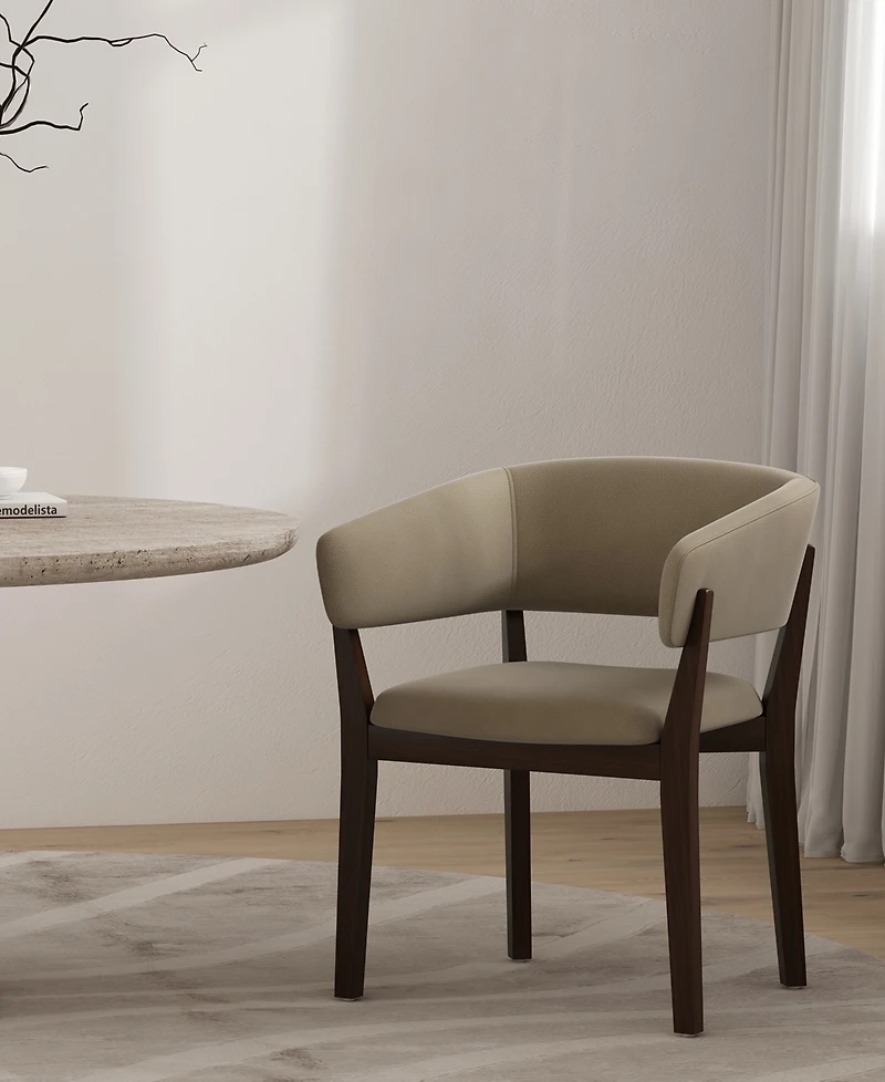 Manhattan Comfort Blake Faux Mohair Upholstered 26" Beech Wood Dining Armchair