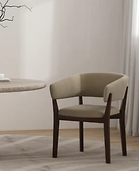 Manhattan Comfort Blake Faux Mohair Upholstered 26" Beech Wood Dining Armchair