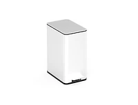 Ninestars Step-On Trash Can 2.6 Gallon, Rectangular Shaped, White