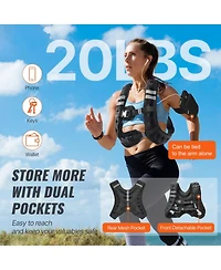 Mecale Weighted Vest, 20 lb Adjustable Training Vest with Reflective Stripe and Buckle for Men and Women