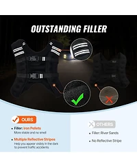 Mecale Weighted Vest, 12 lb Adjustable Training Vest with Reflective Stripe and Buckle for Men and Women