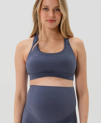 Axk Maternity High Impact Racer Back Nursing Sports Bra with Easy-Release Breastfeeding Clips