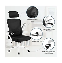 Yaheetech High Back Office Chair with 90° Flip-up Armrest