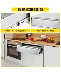 gaomon 30W x 23D x 10H Inch Outdoor Kitchen Drawer with Divider, Stainless Steel Single Bbq Drawer