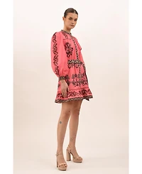 Celina Moon Women's Rosette Mini Dress