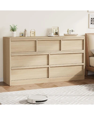 gaomon 7-Drawer Wooden Modern Double Dresser Organizer with Large Storage