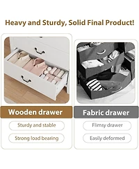 gaomon 5-Drawer Engineered Wood Waterproof Top, Anti-Tip, Lacquered Storage Chest Farmhouse Dresser