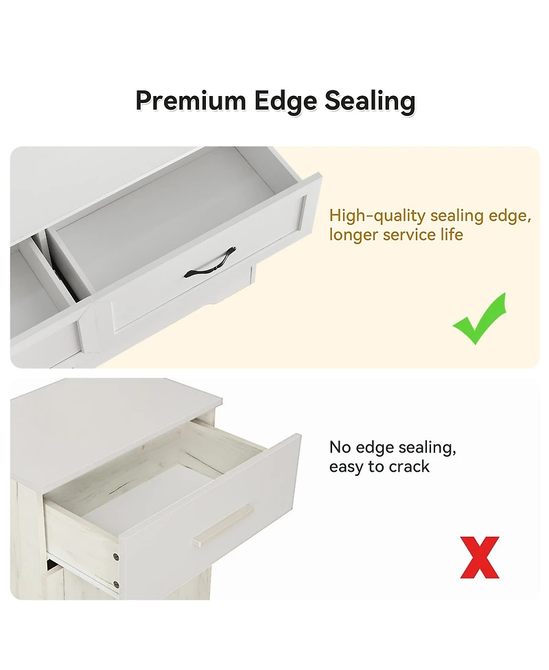 gaomon 6-Drawer Wooden Modern Dresser with Closet Storage Organizer Cabinet