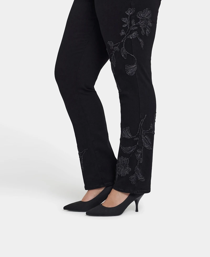 Nydj Plus Marilyn Straight Embroidery Jeans
