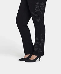 Nydj Plus Marilyn Straight Embroidery Jeans