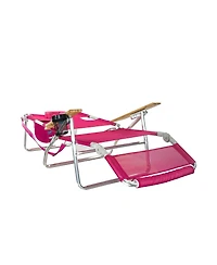 Ostrich Original 3N1 Lightweight Outdoor Beach Lounge Chair with Footrest, Pink