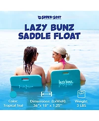 Trc Recreation Lazy Bunz Foam Water Saddle Swimming Pool Float, Tropical Teal