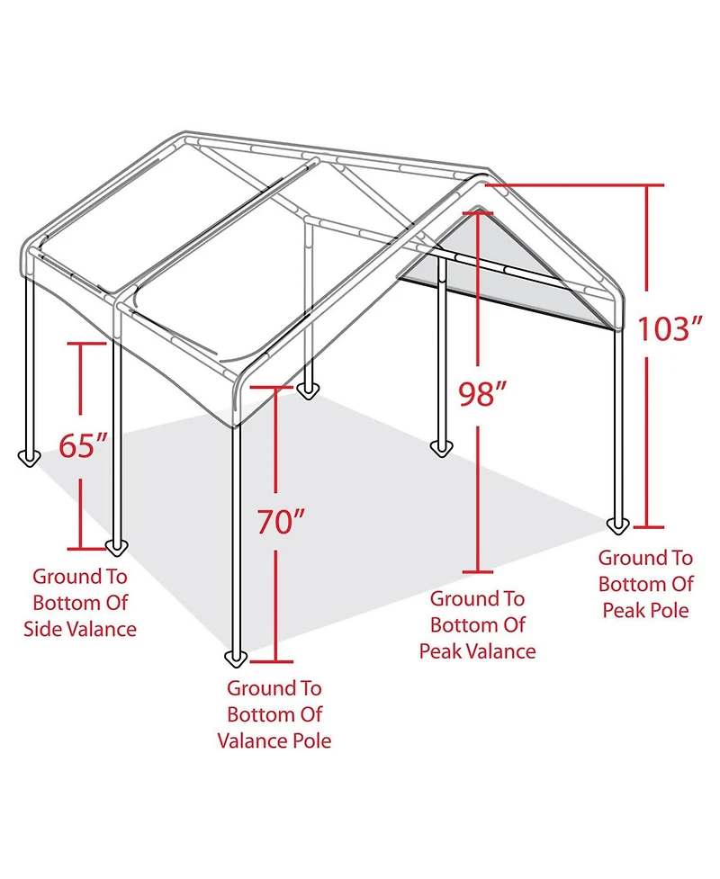 Caravan Canopy Domain 10 x 20 Foot Straight Leg Instant Canopy Tent Set, White