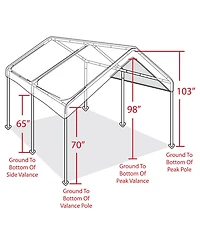 Caravan Canopy Domain 10 x 20 Foot Straight Leg Instant Canopy Tent Set, White