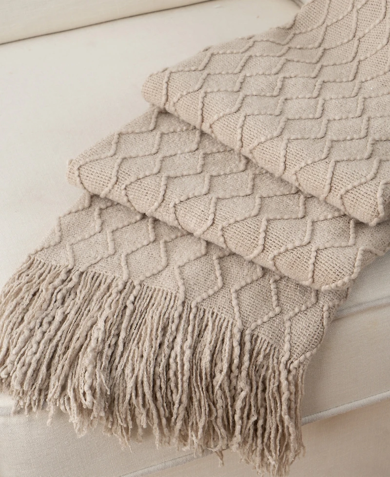 Battilo Multi Chevron Texture Lightweight Throw, 50" x 60"