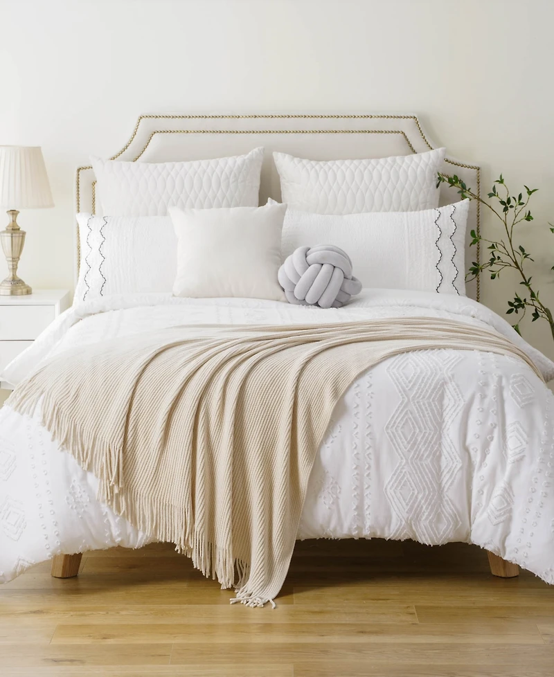 Battilo Classic Textured Ribbed Knit Throw, 50" x 60"