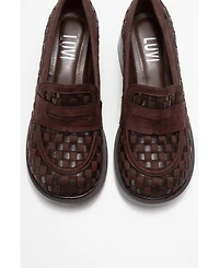Prologue Shoes Marlon Woven Block Heel Loafer