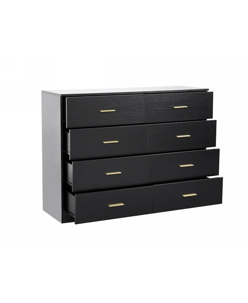 Streamdale Furniture Modern 8-Drawer Black Dresser