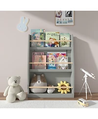 Streamdale Furniture + 3 Tier + Wood (or Mdf if applicable) + Gray Finish + Kids Bookshelf