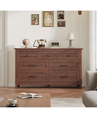 gaomon 7-Drawer Freestanding Dresser 54" Wide, Large Storage Closet Organizer Chest for Living Room, Entryway