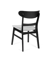 Streamdale Furniture Mid-Century 5-Piece Dining Set, Black & Light Gray