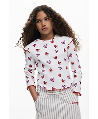 Desigual Girls Girls's Long-sleeve T-shirt with hearts