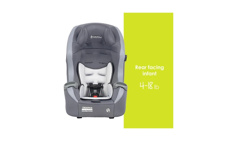 Baby Trend Trooper Slim 3-in-1 Convertible Car Seat with Side Impact Protection