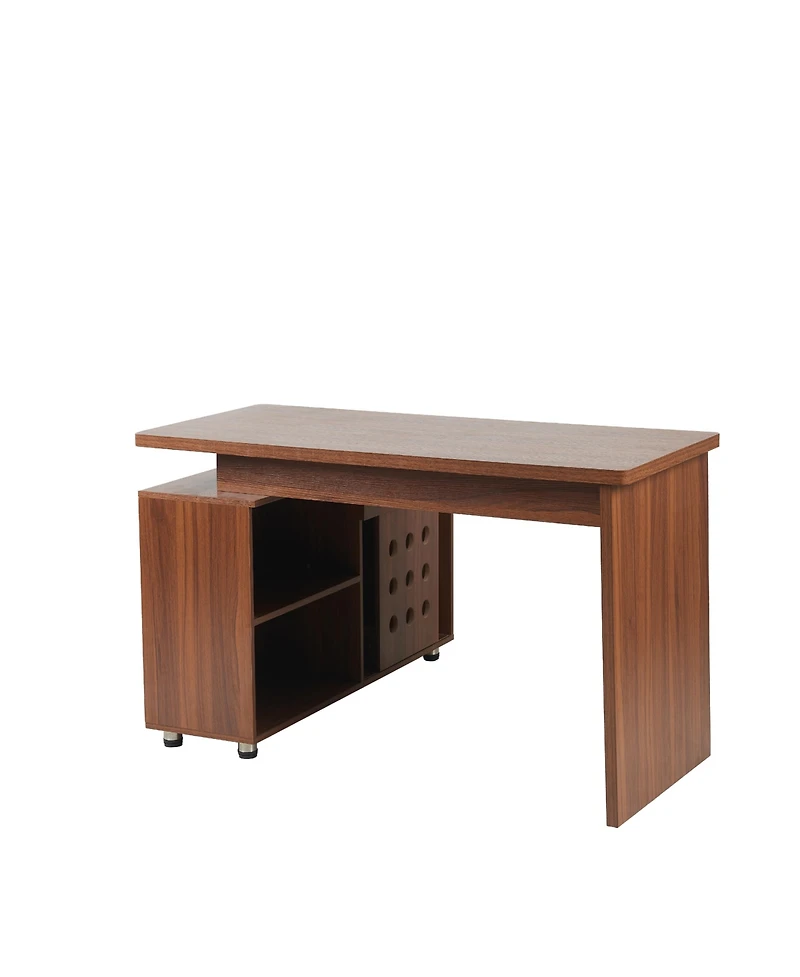 Streamdale Furniture + L-Shaped + Walnut + Storage + Executive Desk