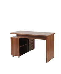 Streamdale Furniture + L-Shaped + Walnut + Storage + Executive Desk
