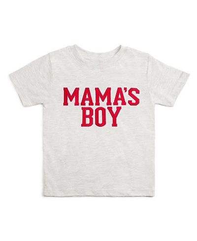 Sweet Wink Toddler Boys Mama's Varsity Patch Valentine's Day Short Sleeve T-Shirt