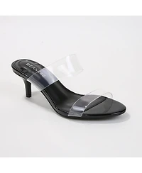 Berness Calia Women's Clear Double Strap Kitten Heels