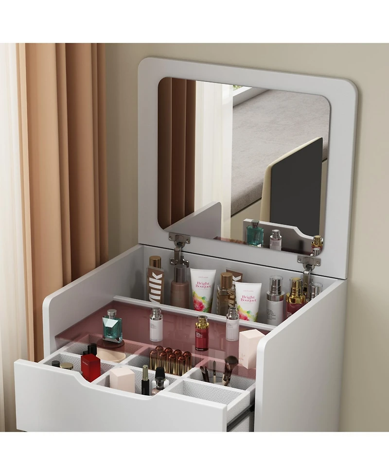 Streamdale 3-in-1 Makeup Vanity with Plip Top Mirror & 3 Drawers