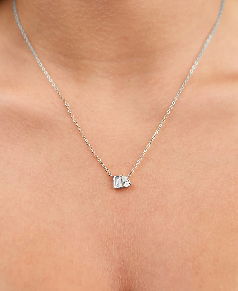 Sterling Forever Guinevere Cz Necklace