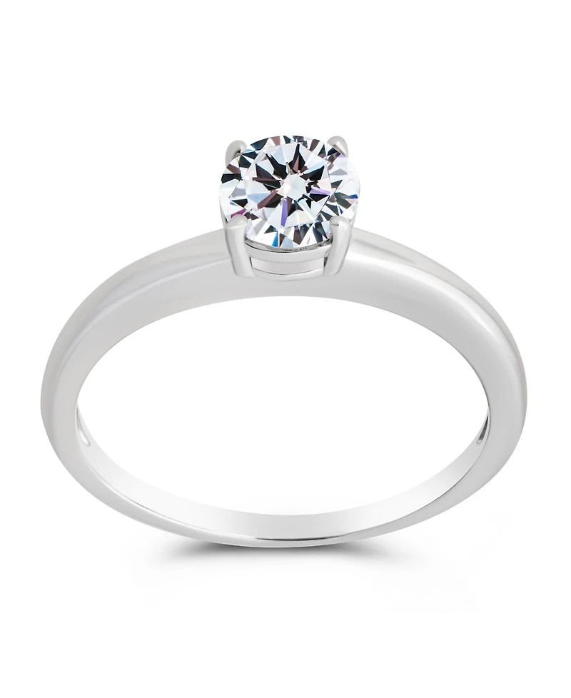 Sterling Forever 4-prong Brilliant Promise Rin