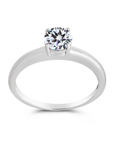 Sterling Forever 4-prong Brilliant Promise Rin