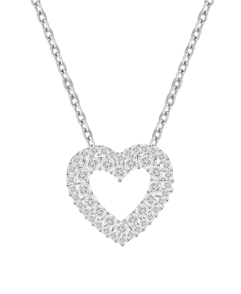 Macy's Diamond Heart Pendant Necklace (1/3 ct. t.w.) in 10k White Gold