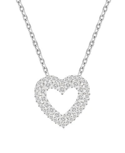 Macy's Diamond Heart Pendant Necklace (1/3 ct. t.w.) in 10k White Gold