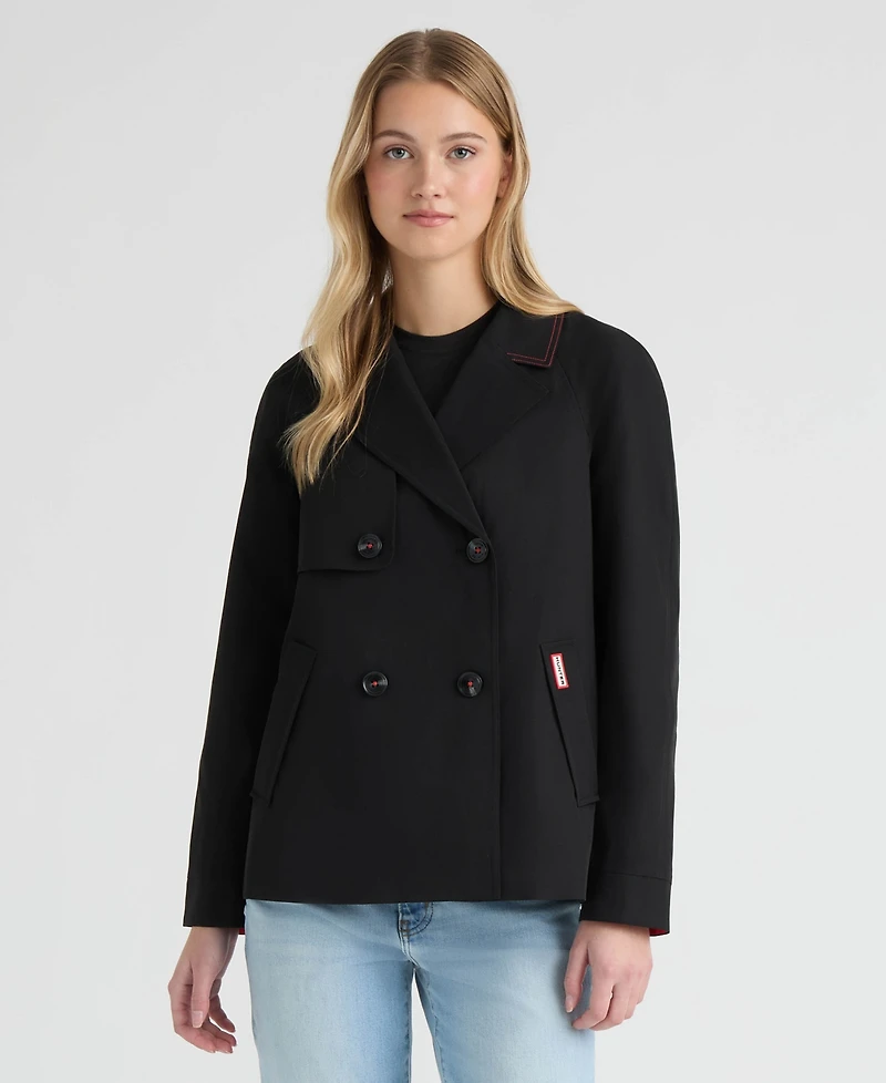 Hunter Womens Double Breasted Short Trench Jacket