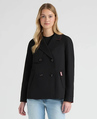 Hunter Womens Double Breasted Short Trench Jacket