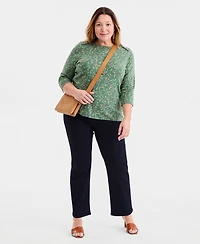 Style & Co Plus Pima Cotton 3/4-Sleeve Top, Exclusively at Macy's