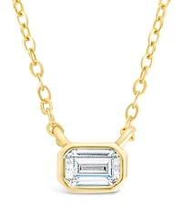 Sterling Forever Emerald Bezel Set Pendant