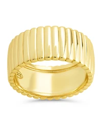 Sterling Forever Robyn Ribbed Band Ring