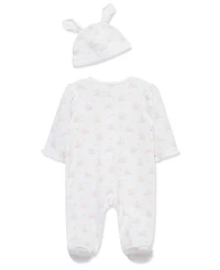 Little Me Baby Girls' My 1st Easter Round Neck Footie and Hat
