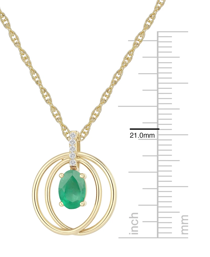 Macy's Sapphire (1 ct. t.w.) And Diamond (1/20 Pendant Necklace 14k White Gold (Also Available Emerald & Ruby)